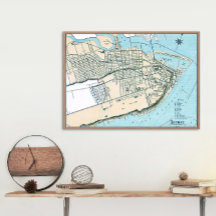 Mapa de la ciudad de Quebec 1906 Poster brillante