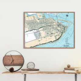 Mapa de la ciudad de Quebec de 1906 Póster brillan