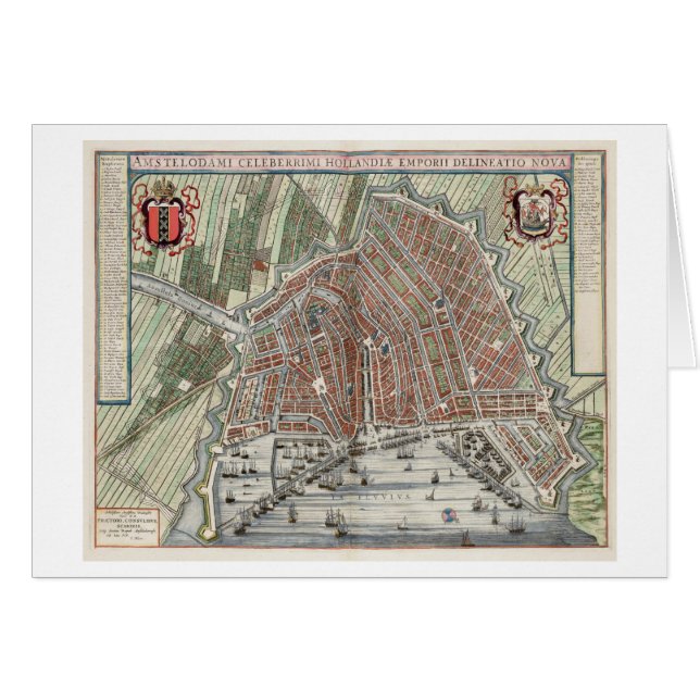 Mapa de la ciudad del vintage de Amsterdam (Anverso (Horizontal))