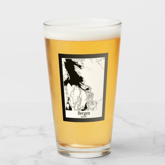 Mapa de la ciudad moderna de Bergen Noruega (Anverso (lleno))