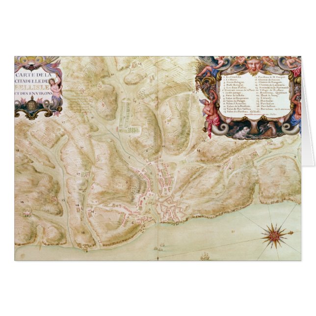 Mapa de la ciudad y de la ciudadela de Bellisle (Anverso (Horizontal))