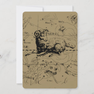 Mapa de la constelación de Aries grabado por Hevel