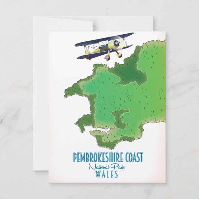 Mapa de la costa de Pembrokeshire Parque Nacional  (Anverso)