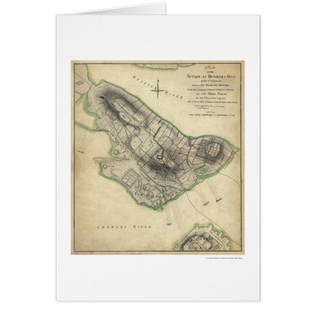 Mapa de la guerra del Bunker Hill - 1775 (Frente)