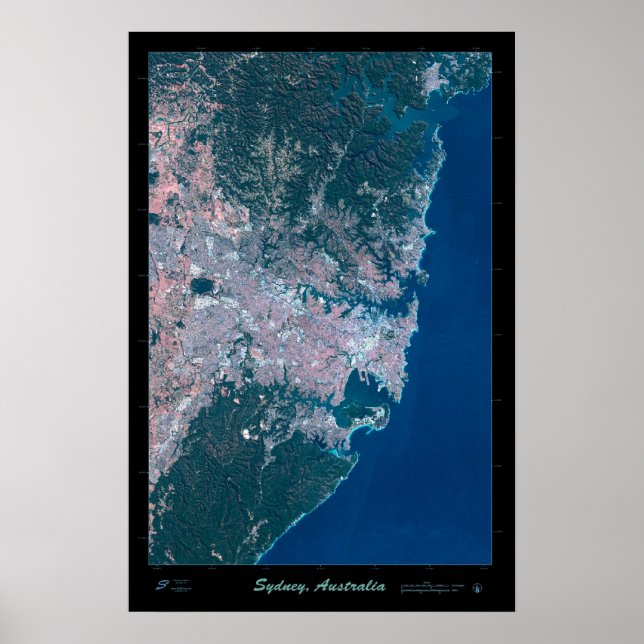 Mapa de la impresión de fotografías de posters sat (Frente)