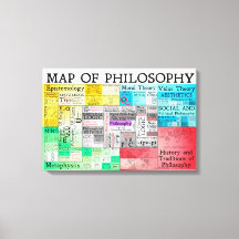 Mapa de la impresión de lienzo filosófico