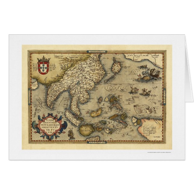 Mapa de la India por Ortelius 1570 (Anverso (Horizontal))