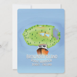 Mapa de la isla Brownsea, Poole, Dorset, Inglaterr