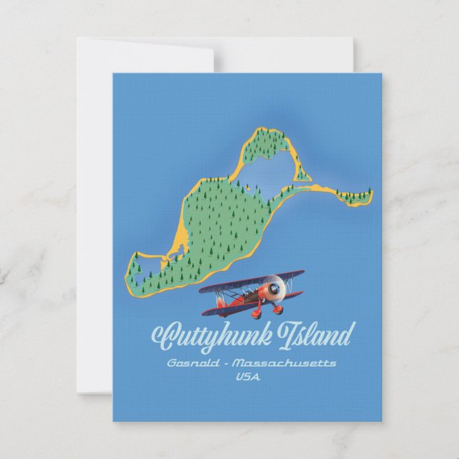 Mapa de la isla Cuttyhunk Gosnold, Massachusetts (Anverso)
