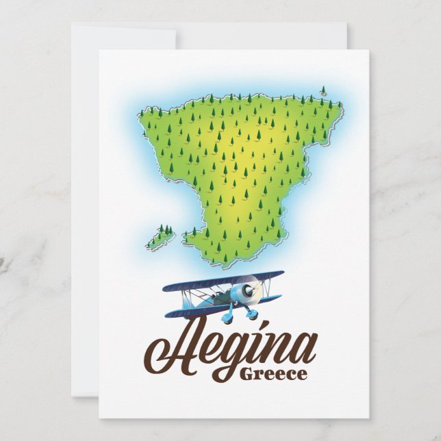 Mapa de la isla de Egina Grecia (Anverso)