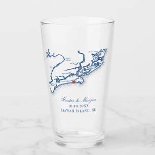 Mapa de la isla de Kiawah Elegant Navy Blue Weddin