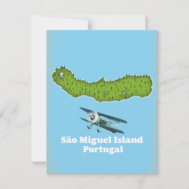 mapa de la isla de São Miguel Portugal (Anverso)