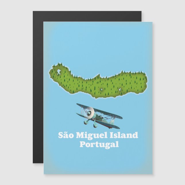 Mapa de la isla de São Miguel Portugal (Anverso/Reverso)