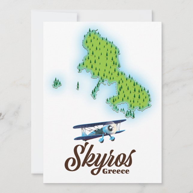 Mapa de la isla de Skyros Grecia (Anverso)