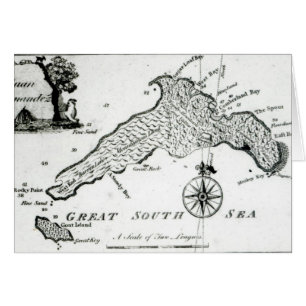 Mapa de la isla de South Pacific, 1800