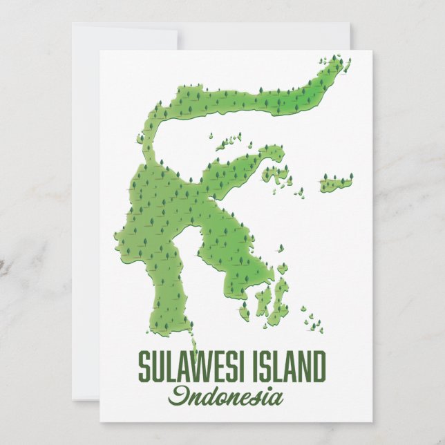Mapa de la isla de Sulawesi en Indonesia (Anverso)
