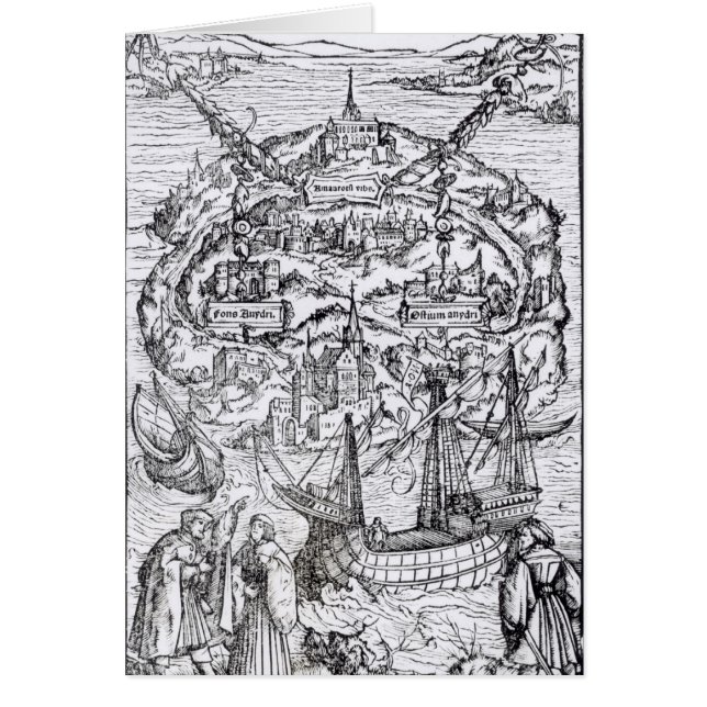 Mapa de la isla de Utopía, frontispiece del libro (Frente)