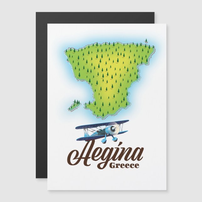 Mapa de la isla Grecia Aegina (Anverso/Reverso)