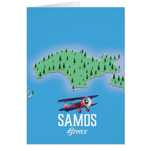 Mapa de la isla griega de Samos (Frente)