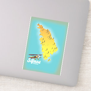 Mapa de la isla griega de Samos Pegatina