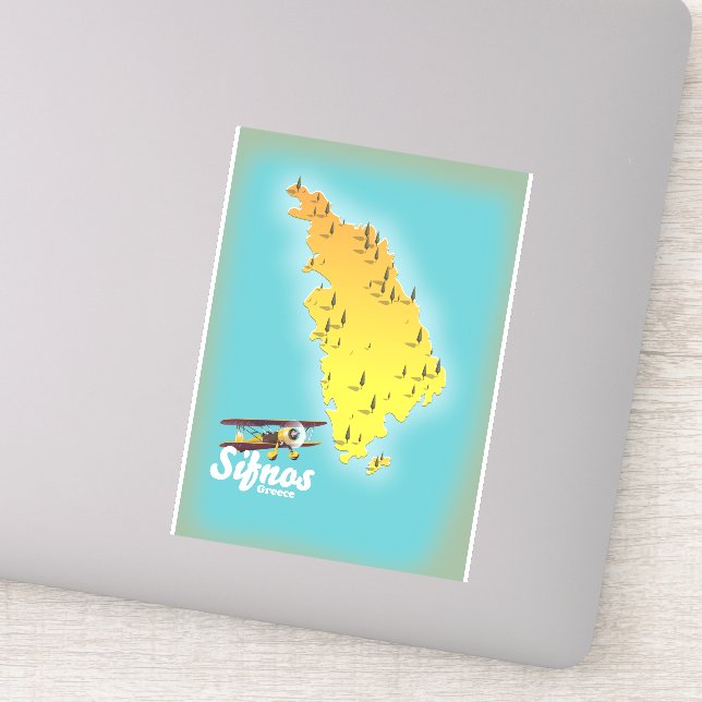 Mapa de la isla griega de Samos Pegatina (Detalle)
