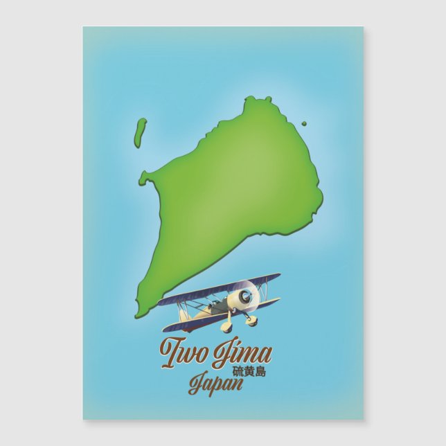 Mapa de la isla Iwo Jima Japón (Anverso)