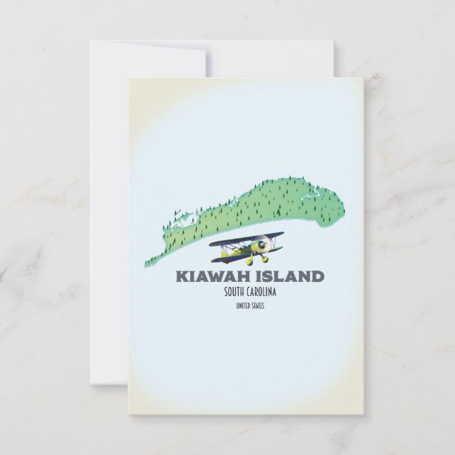 Mapa de la Isla Kiawah Carolina del Sur EE. UU. (Anverso)