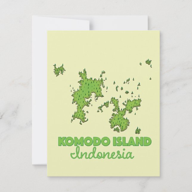 Mapa de la isla Komodo Indonesia (Anverso)