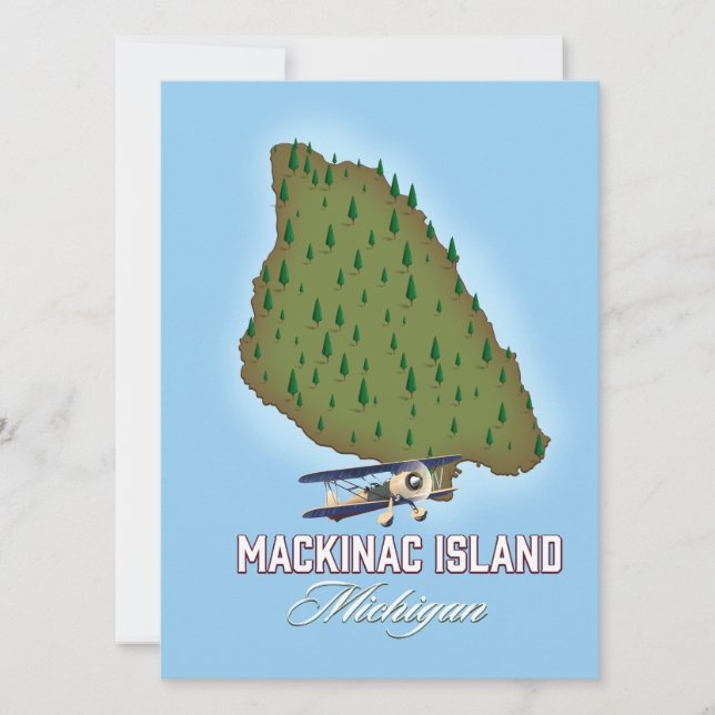 Mapa de la isla Mackinac Michigan (Anverso)