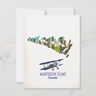 Mapa de la isla Manitoulin en Canadá
