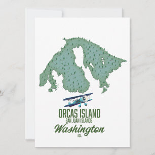 Mapa de la isla Orcas, Washington, EE.UU.