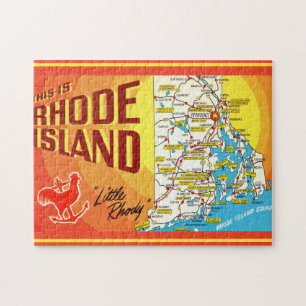 Mapa de la Isla Rhode 11 x 14 rompecabezas
