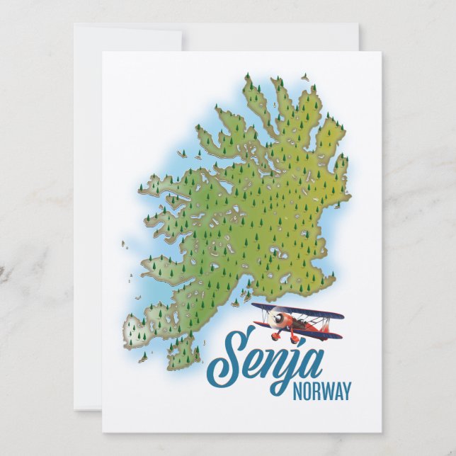 Mapa de la isla Senja Noway (Anverso)
