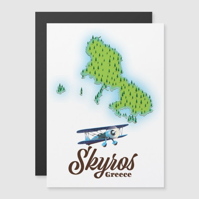 Mapa de la isla Skyros Grecia (Anverso/Reverso)