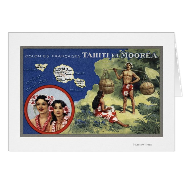 Mapa de la isla y la isla de Moorea (Anverso (Horizontal))