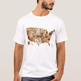 Mapa de la placa de la camiseta del tono de la