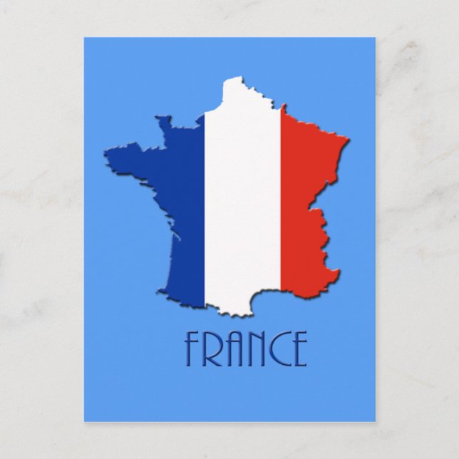 Mapa de la postal de Francia (Anverso)