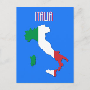 Mapa de la postal de Italia