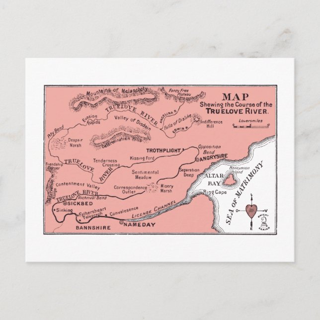 Mapa de la postal del río Truelove (Anverso)
