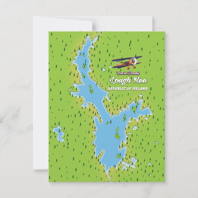 Mapa de la República de Irlanda de Lough Ree, loug (Anverso)