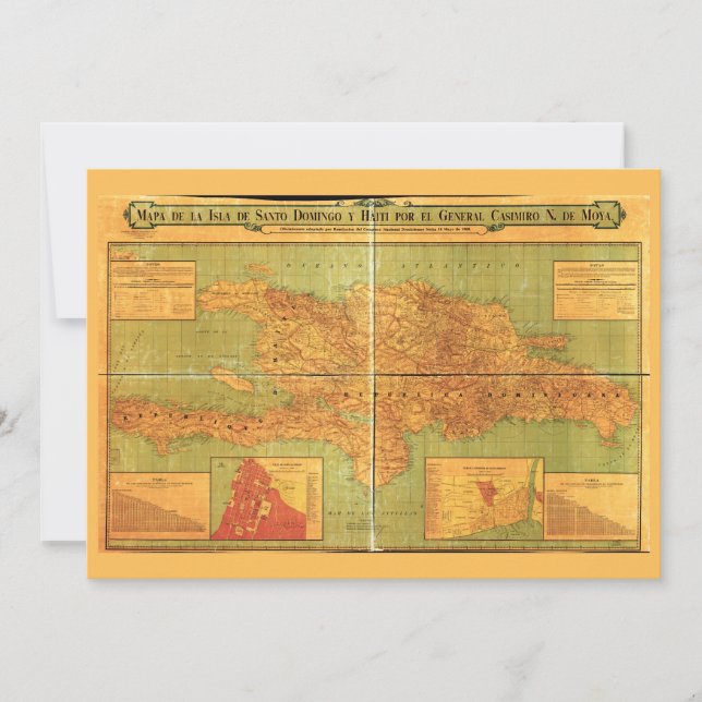 Mapa de la República Dominicana y Haití (1906) (Anverso)