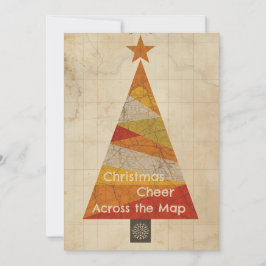 Mapa de la tarjeta de árbol de Navidad