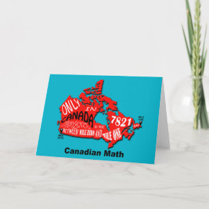 Mapa de la tarjeta de felicitación de Canadá - en 