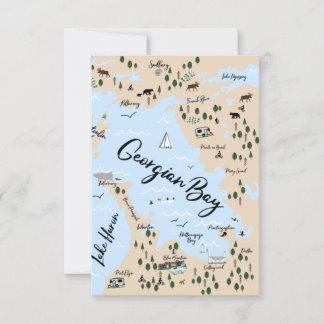 Mapa de la tarjeta de notas de la bahía georgiana