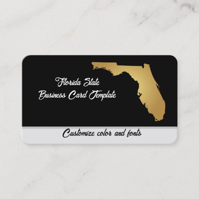 Mapa de la tarjeta de visita estatal Florida de or (Anverso)