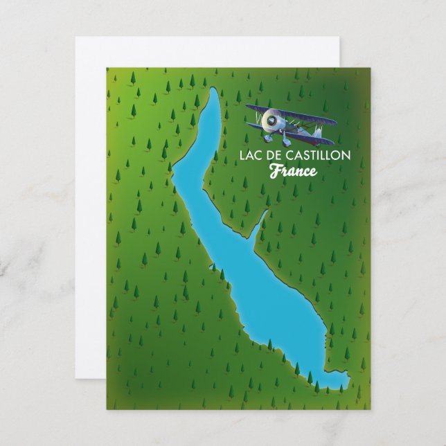 Mapa de Lac de Castillon France (Anverso / Reverso)