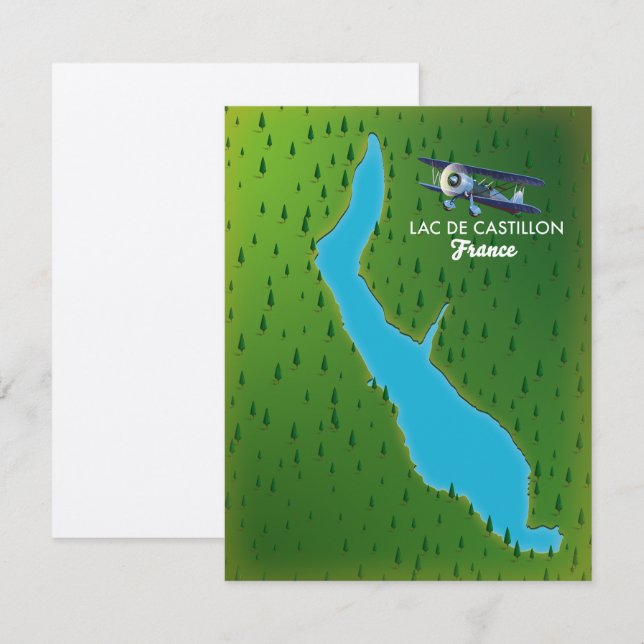 Mapa de Lac de Castillon Francia (Anverso / Reverso)