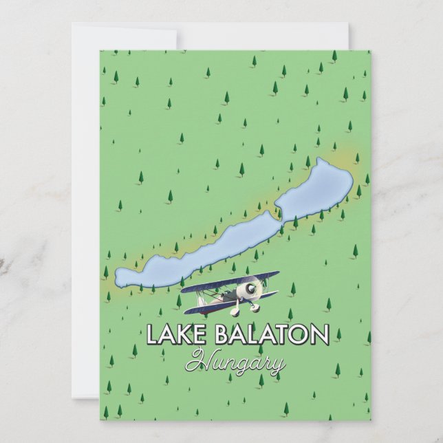 Mapa de Lago Balaton Hungría (Anverso)