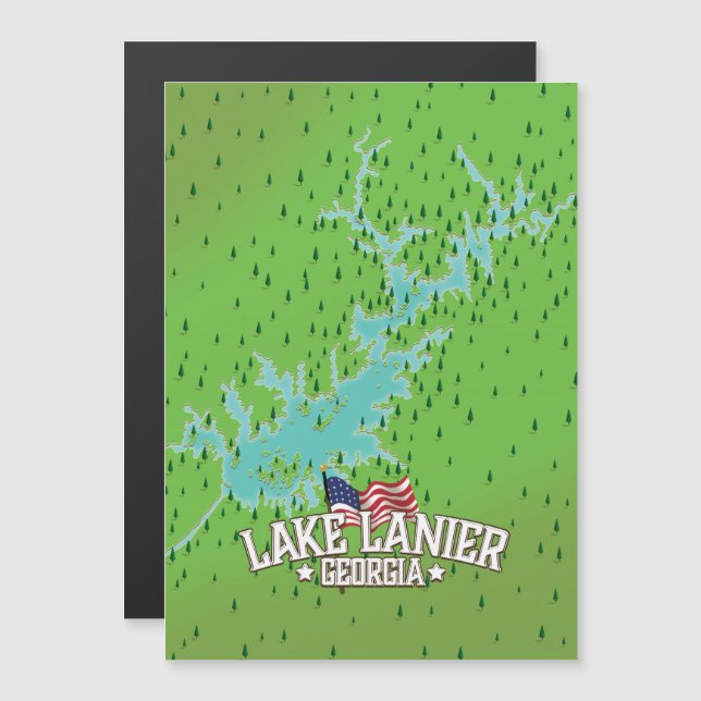 Mapa de Lake Lanier Georgia (Anverso/Reverso)