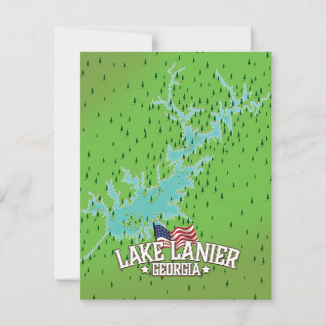 Mapa de Lake Lanier Georgia (Anverso)